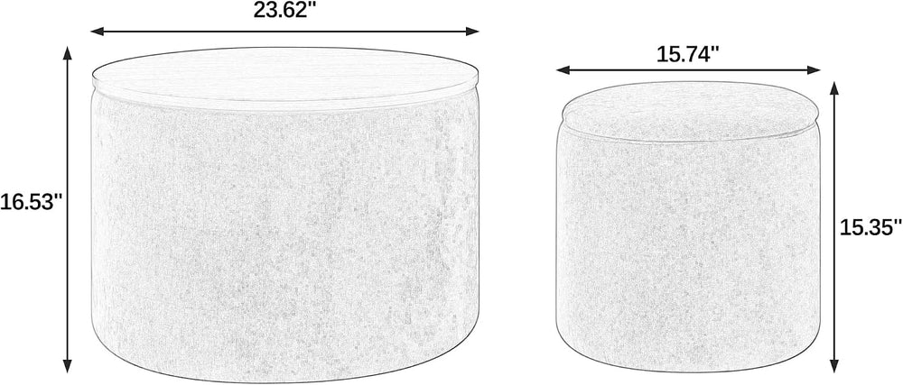 KEVINSPACE Coffee Table Set of 2 for Living Room Round Coffee Table with Stor...