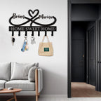 Personalized Couple's Name Key Rack, Wall Mounted Metal Key Holder for Housewarming Gifts,ignent Bedding
