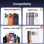 2026 Upgraded 360° Nano Gel Vacuum Magnetic Car Phone Holder,Reinforced Ultra Suction Cup Pocket Size Foldable Phone Mount for Dashboard/Gym/Mirror MagSafe iPhone Air 17 16 15 14 13 12 Pro Max(Silver)