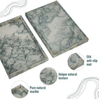 Marble Bathroom Tray,Pure Natural Vanity Tray,Marble Tray for Kitchen Counter Non-Ceramic/Non-Resin,Stone Trays 12 x 8 inch Cyan Green