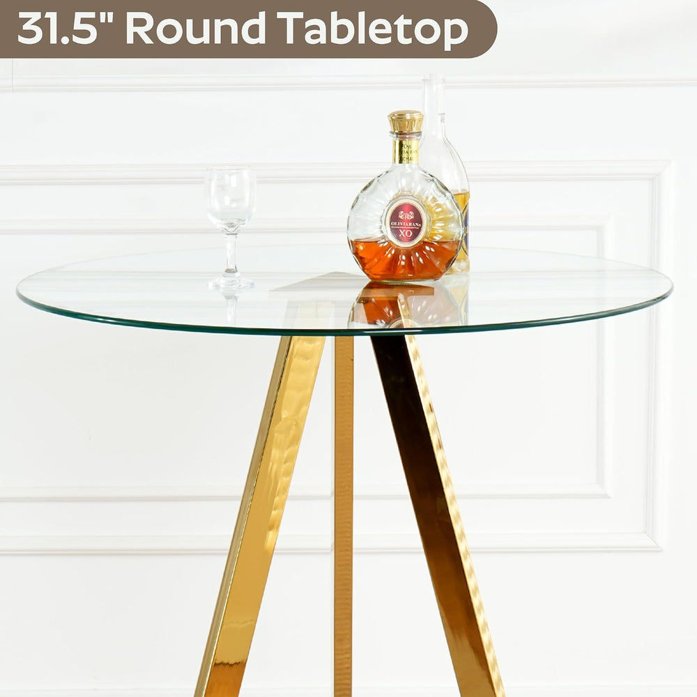3 Piece Pub Dining Set, Modern Round Bar Table and Chairs for 2, 28" Cou...