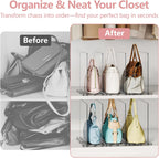 Yecaye Purse Organizer for Closet, Adjustable Closet Purse Organizer Rack, Clear Plastic Handbag Storage Organizer, Shelf Divider for Bedroom, Office, Kitchen