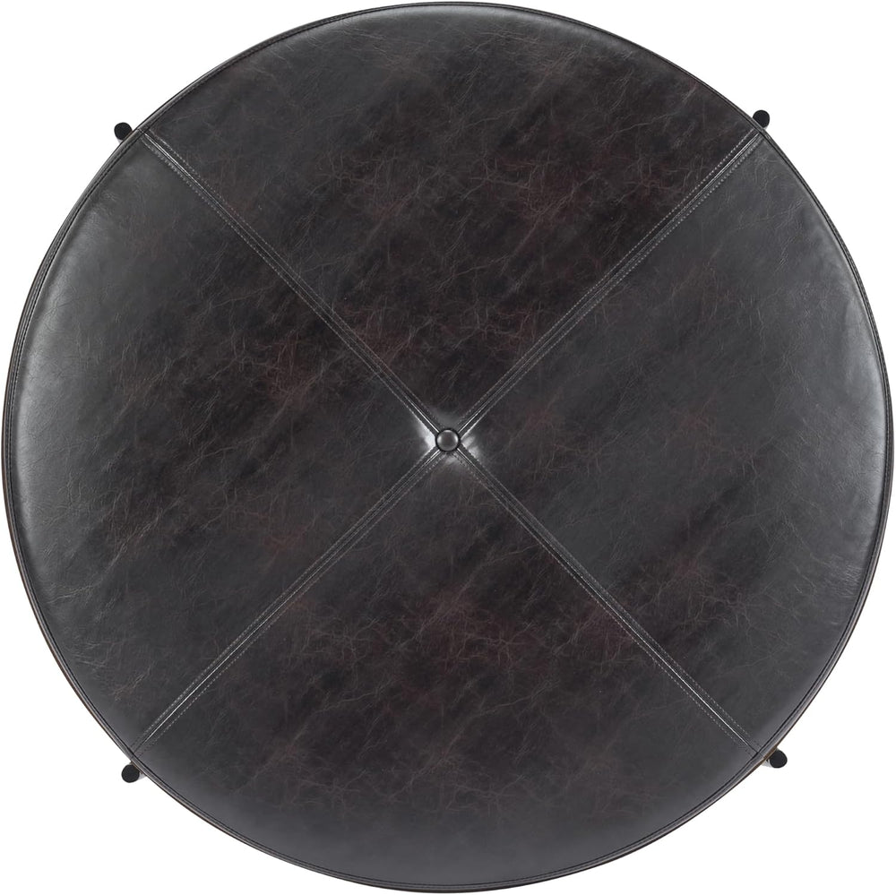Christopher Knight Home Neapo Modern Round Ottoman Coffee Table, Faux Leather...