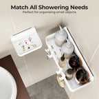 Orimade Shower Caddy 3-Pack, No-Drill Adhesive Shelves for Bathroom, Rustproof ABS Storage Organizer Set, White