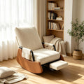 Nursery Chair Rocking Chair with Foot Rest Nursery Rocking Chairs, 3-Position Recliner Foldable Space-Saving Modern Corduroy Stable High Capacity Gliding Rocking Chair