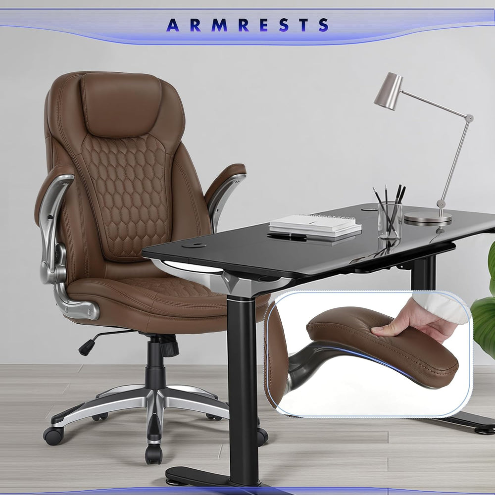 COLAMY Executive Office Chair-Ergonomic Computer Desk Chair, High Back Leathe...