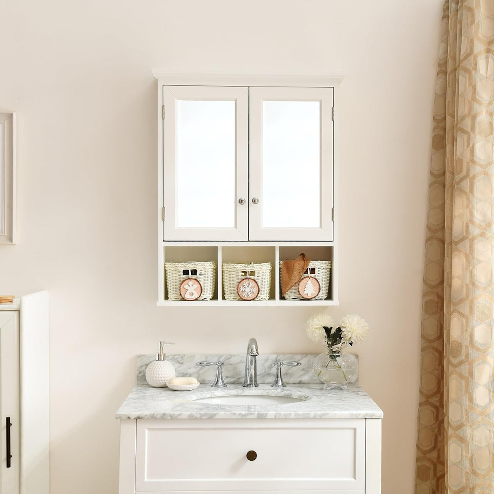 Modern Bathroom Storage Cabinet, 2 Doors 2 Adjustable Shelf + 3 Christmas Sty...