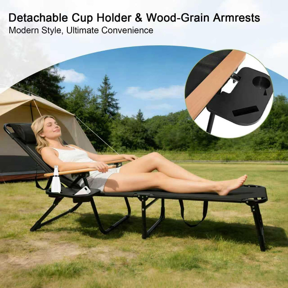 Folding Lounge Chairs for Outside, Beach Patio Lounge Chair, Sunbathing/Tanni...