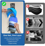 Hat Organizer for Baseball Caps,Hat Rack for Wall to Organize Collections& Reduce Clutter,Strong Adhesive Mount Holds 18 Hats,No Drilling,Closet Door and Bedroom,Gift for Hat Lovers(2PCSBlack)