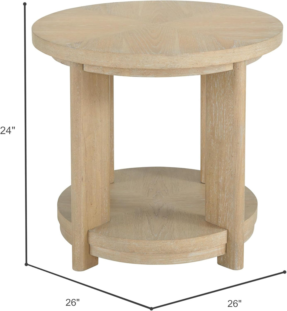 Tan Round Accent Table