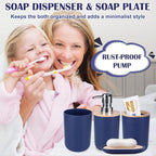 iMucci Bathroom Accessories Bathroom Sets with Shower Curtain, Bath Towel Set, Trash Can, Toilet Brush, Soap Dispenser, Bathroom Accessories Set Complete