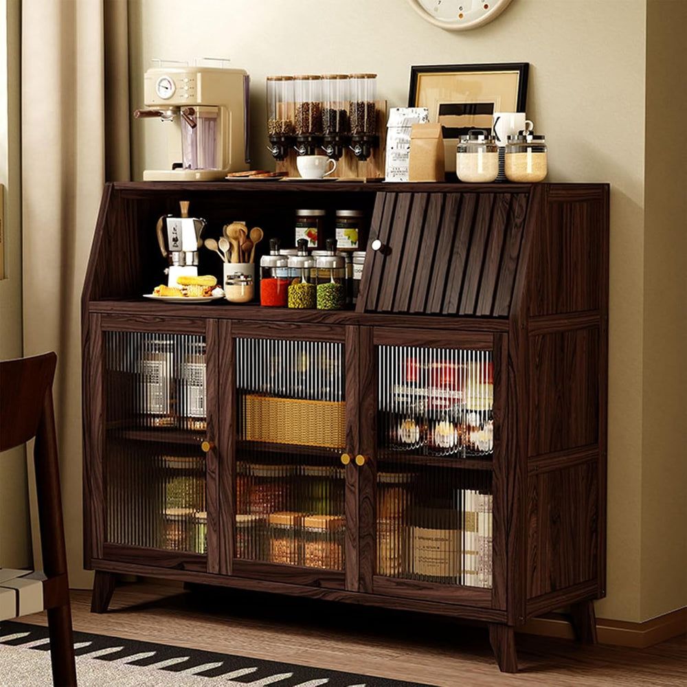 Storage Cabinet with Drawer - Tall Freestanding Kitchen Pantry Cupboard for D...