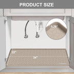 Under Sink Mat, 34" x 22" Waterproof Silicone Under Sink Tray for Kitchen & Laundry Cabinets, Kitchen Cabinet Shelf Protector, Up to 3.3 Gallons Liquid, Fits 36 inch Standard Cabinet(Grey)