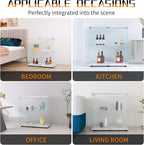 Beauty4U Glass Display Cabinet with 2 Shelves, 2 Doors Curio Cabinets for Living Room, Bedroom, Office, White Floor Standing Glass Bookshelf, Quick Installation
