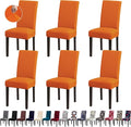 Chair Covers,Stretch Dining Room Chair Covers Set of 6, Removable Washable Kitchen Chair Covers for Dining Room 6 Pack, Dining Chair Slipcovers for Home, Hotel, Banquet, .Orange