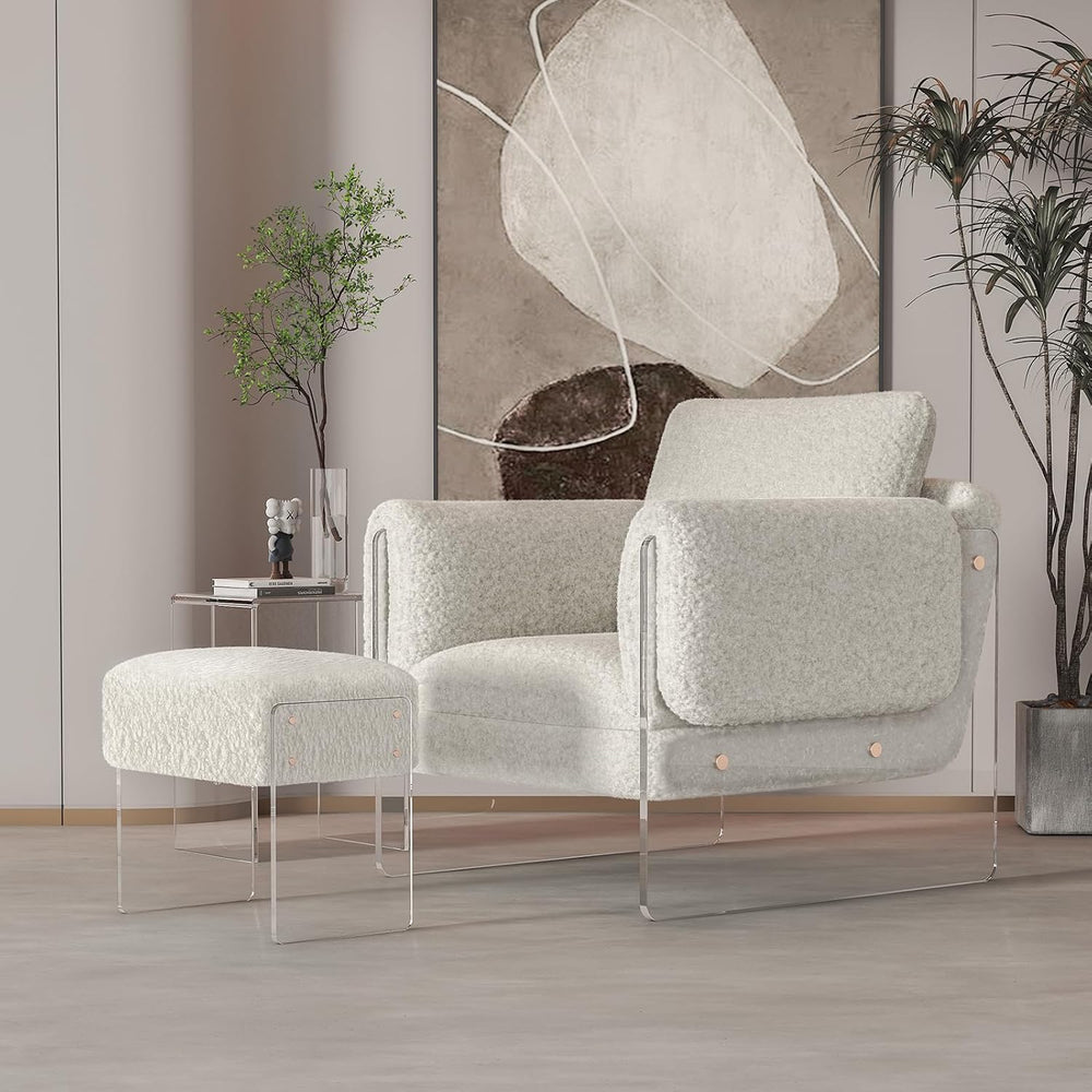 Vanity Stool Chair and Pouf Ottoman-Modern Multifunctional Vanity Stool and F...