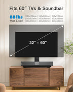 PERLESMITH Universal TV Stand Legs for 32-70 inch TVs, Table Top TV Stand up to 99 lbs, Height Adjustable Television TV Mount, Universal TV Base for Livingroom & Bedroom, VESA 400x400mm PSTVS04-N2