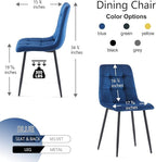 NORDICANA Navy Blue Velvet Dining Chairs Set of 4, Upholstered Tufted Kitchen Chairs, Comfortable Seat, Metal Leg, Easy Assembly
