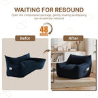 Bean Bag Chair for Adults & Kids, Giant Bean Bag Sofa with Side Pocket, Corduroy Beanbag Chair with Armrests, Comfy Stuffed Floor Sofa for Living Room Bedroom Dorm, Blue