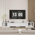FAMAPY Extendable TV Console Table Modern TV Cabinet with Drawers, Contemporary Entertainment Center Media Storage Console Table for Living Room White (65.4-106.3”W x 15.7”D x 15.4”H)