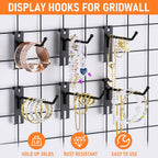 INCLY 4/6/8 Inch Gridwall Hooks, 60 Pack Heavy Duty Black Display Hooks for Grid Wall Panels, Grid Wall Accessory for Storage Display Clothes in Retail Shop Garage