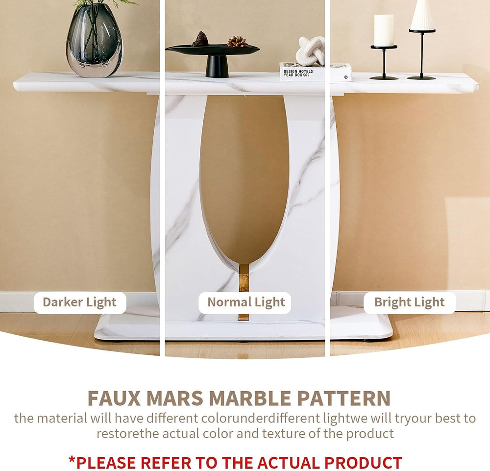 LKTART 55" MDF Console Table for Entryway, Narrow Entryway Table with Fa...