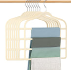 Velvet Hangers Space Saving Non Slip Pant Velvet Hangers, DUDUCOFU 8 Pack Beige Multi Layer Clothes Hangers Closet Organizer for Pants Trousers Scarf