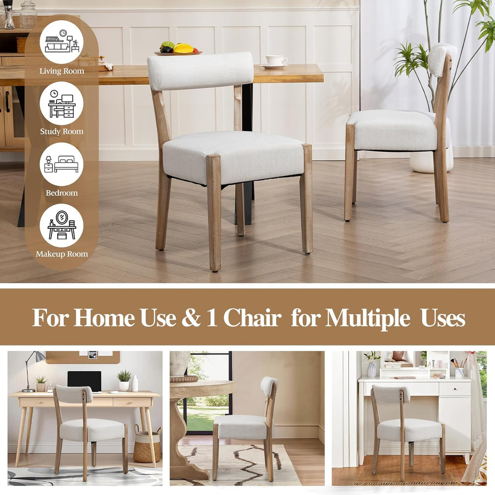 ZJhome Dining Chairs Set of 4, Mid-Century Modern Wooden Kitchen Chairs with ...