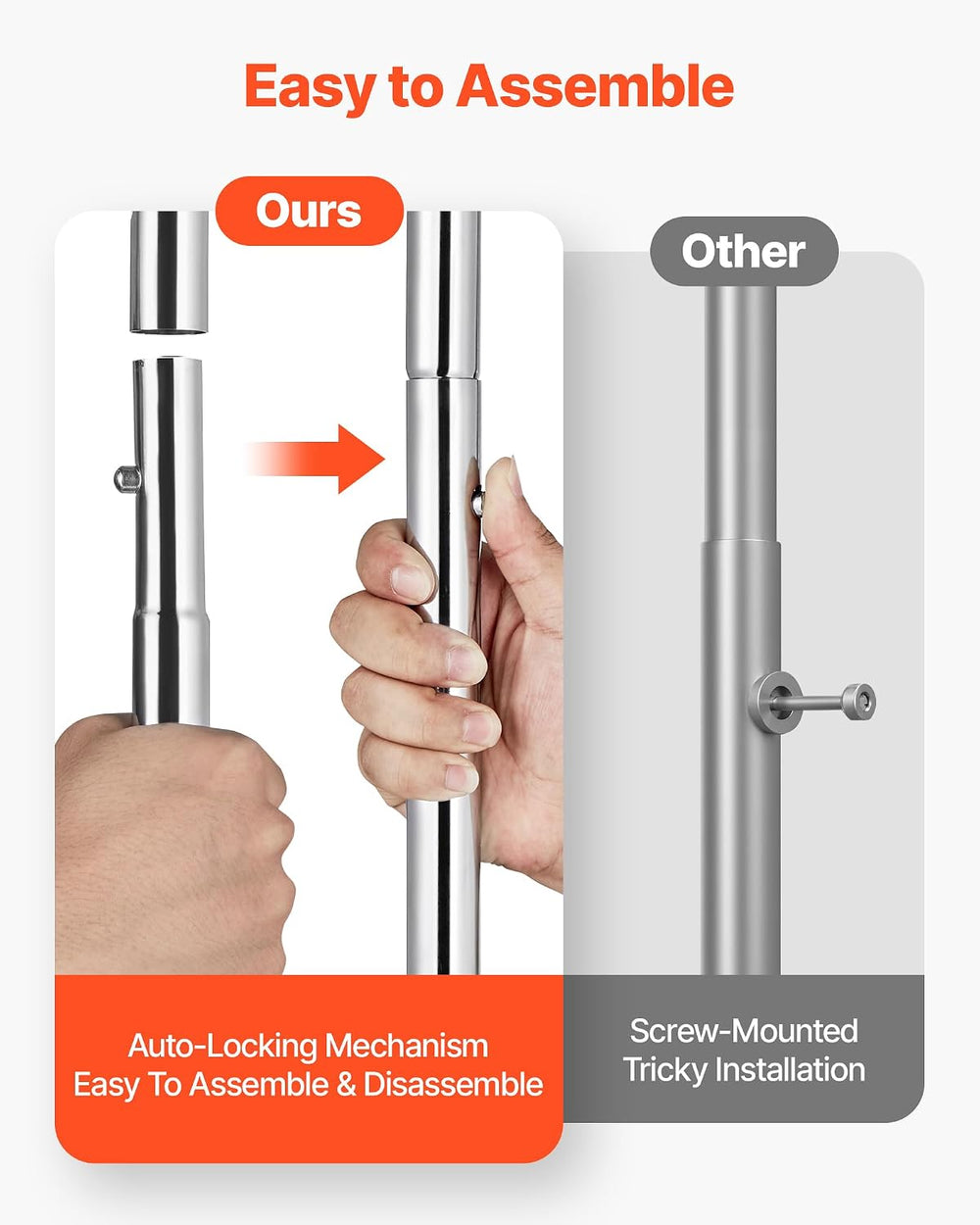 VEVOR Clothes Rack, Rolling Clothing Garment Rack, Extendable Carbon Steel Cl...