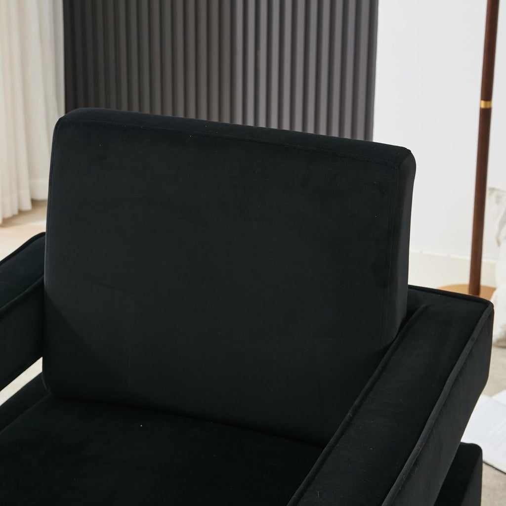 Velvet Accent Chairs Set of 2, Modern Armchair, Black | Stainless Steel Base, Soft Velvet Upholstery, Thick Padded Seat, 350 LBS Weight Capacity, For Living Room and Home Office