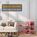SpaceAid 3 Tier Rotating Shoe Rack Tower, Spinning Shoe Display Lazy Susan, Revolving 360 Shoe Rack Storage Round Carousel, Vertical Handbag Rotate Shoes Closet Organization (3-Tier Pink)