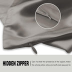 Mulberry Silk Pillowcase for Hair and Skin Pillow Case with Hidden Zipper Soft Breathable Smooth Cooling Silk Pillow Covers for Sleeping (Gray, King（20"X 36"）)