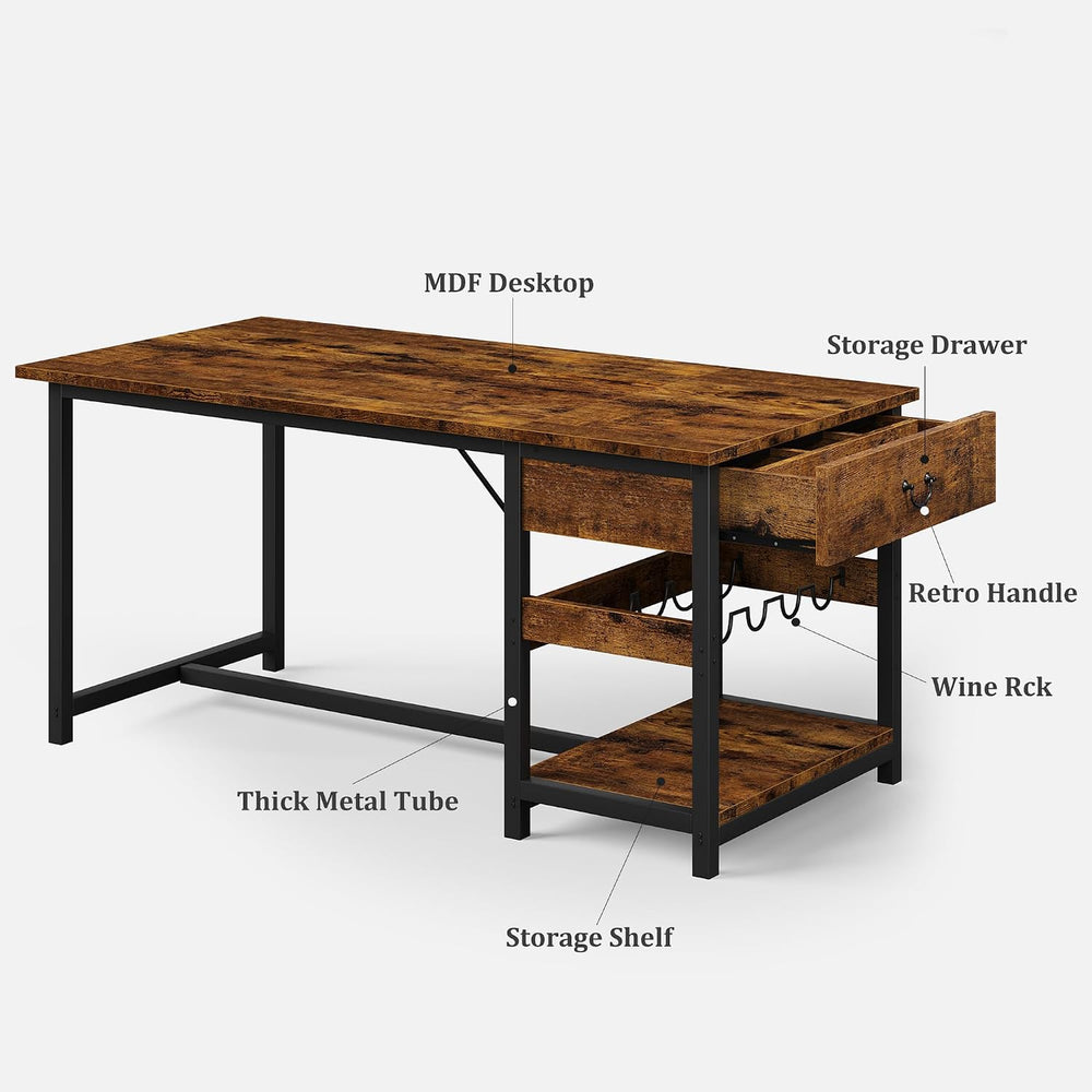 CABIHOME Dining Table Set for 4, Dining Room Table with Storage Drawers &...