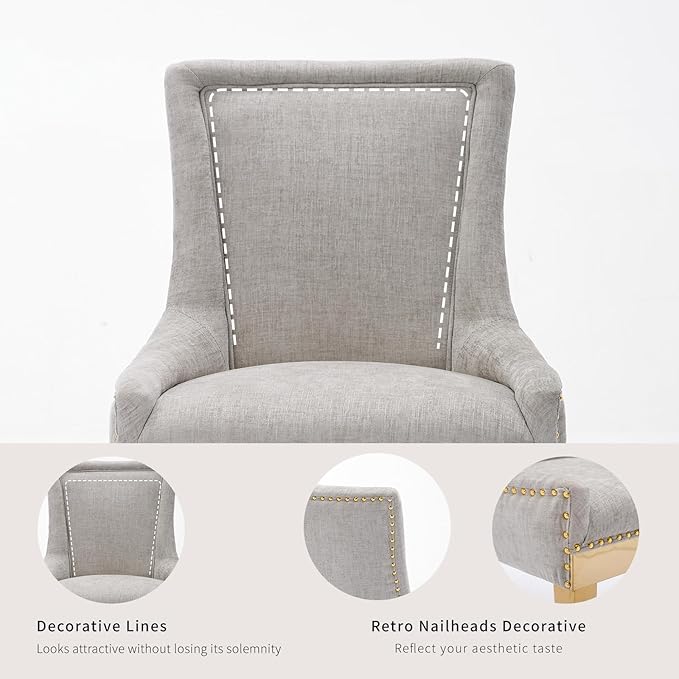 Dining Chairs Set of 2, Kitchen & Dining Room Chairs, Chenille Fabric Uph...