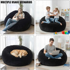 Bean Bag Chair Cover (No Filler), 6ft Fluffy Washable Large Bean Bag Chairs Cover for Adults for Living Room Bedroom Furniture