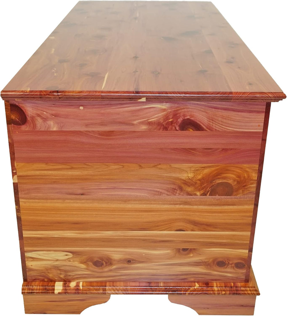 DutchCrafters Rustic Solid Wood Natural Wooden Cedar Chest, Aromatic Cedar Sc...