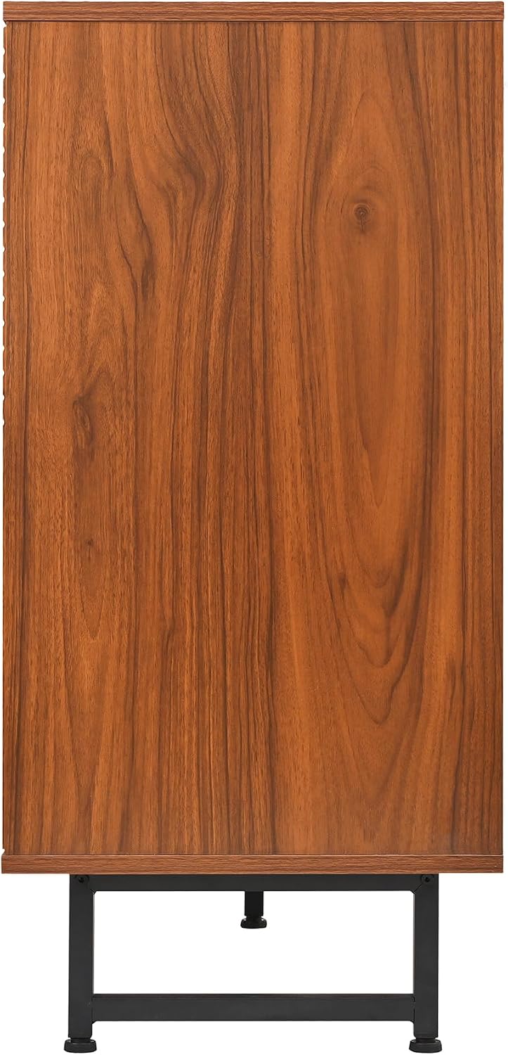Mid-Century Modern Walnut Sideboard Buffet Cabinet, 59*16*33 inches Geometric...