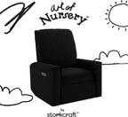 Storkcraft Santos Deluxe Power Recliner Swivel Glider, Black Boucle | Premium Electronic Power Recliner for Nursery, Includes Dual-USB Charging Port with USB-A & USB-C, Glider Rocking Chair