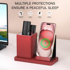 Desk Organizer with Phone Holder,Red Multi-Functional Pencil Holder for Desk, Desk Organizers and Accessories for Office Art Supplies,Desk Phone Stand Charger for Desktop/Counter