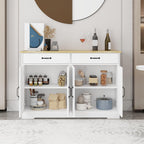 Farmhouse Buffet Cabinet Storage Sideboard, with 2 Drawers and 4 Doors, for Dining Living Room Kitchen,for Kitchen Home