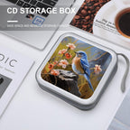 Eastern Bluebird DVD Case, 40 Capacity CD Case Holder with Zippers, Portable CD Holder Hard Plastic Disc Cases Personalized DVD Wallet Organizer for Car Home Travel