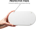 Matte White Round Soap Dispenser Tray, 8” Soap and Lotion Bottle Tray Organizer Plate for Bathrooms, Kitchens, Countertops - Holds 2 Soap Dispensers