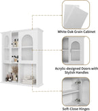 CJL Bathroom Wall Cabinet with Fluted Door, 23.6'' x 29.5'' Medicine Cabinet, Over The Toilet Storage Cabinet, White