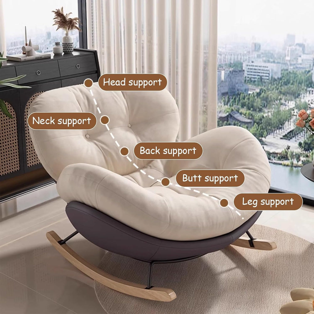Cozy Accent Rocking Chair, Recliner Glider, Corner Reading Chair, High Backre...