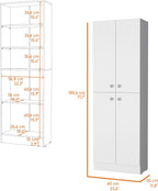 Kitchen Pantry Cabinet with 4 Doors and 5 Hidden Shelves,Sideboard Buffet Cabinet with Storage,for Dining Room,Kitchen