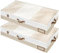 StorageWorks Large Under Bed Storage Containers with Handles and Label Holder, 2 Pack Ultra-thick Fabric Underbed Bins, Closet Organizer for Clothes, Blankets, Sweater