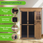 51" L Outdoor Storage Cabinet Waterproof with Shelves, Outside Storage Shed Backyard Tall Cabinet with Fold-Out Table for Patio, Garage, Garden, Pool Accessories Storage