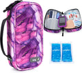 YOUSHARES Insulin Cooler Travel Case - Travel Medicine Cooler Bag for Insulin and Diabetes Supplies Travel, Insulin Case with 2 TSA Approved Gel Ice Pack (Marble Purple)