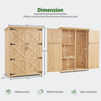 Macrout Outdoor Storage Cabinet, Wooden Storage Shed with Lock, Outside Garden Tool Shed with 2 Doors for Patio Yard Lawn, 1933 (Large)