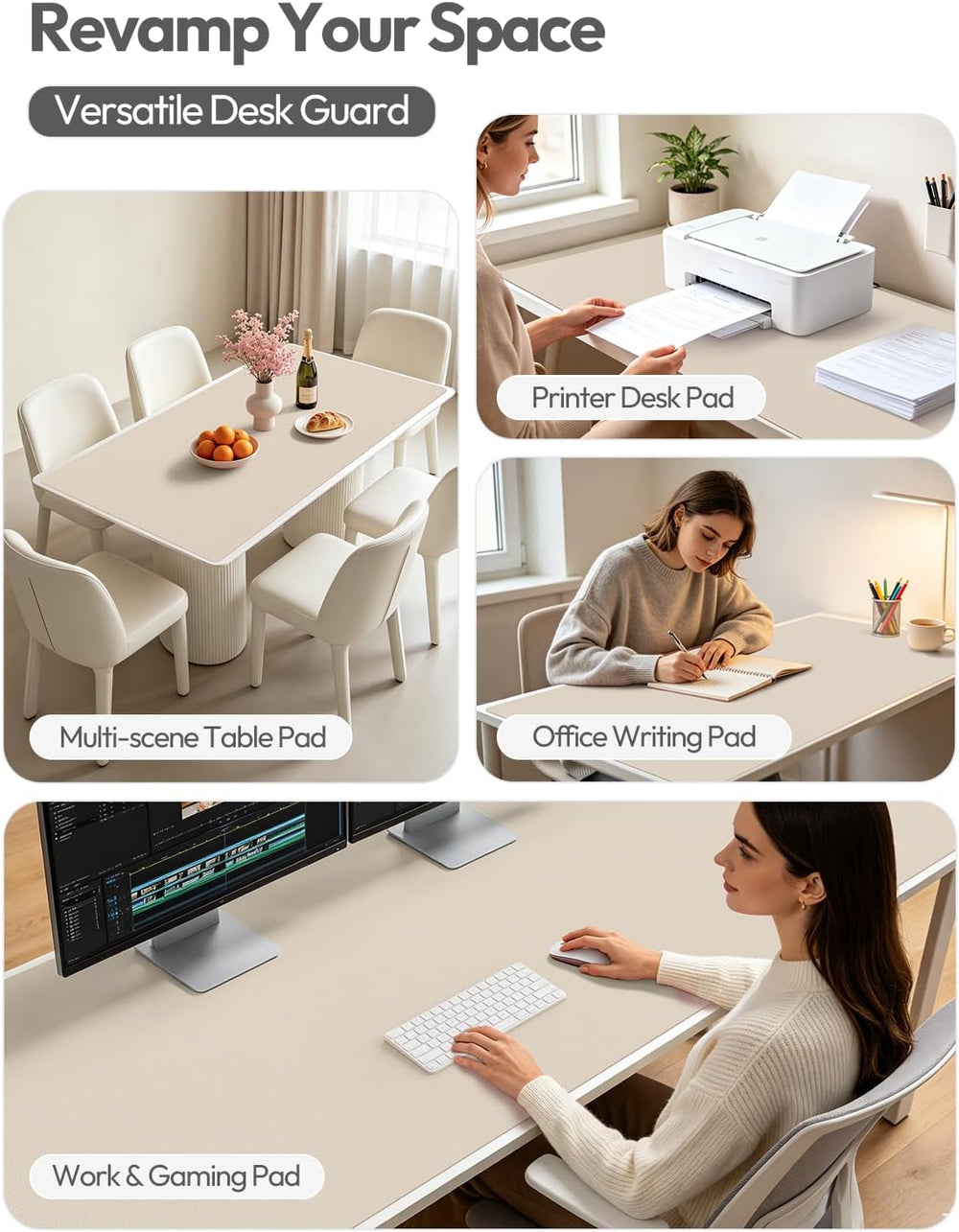 YSAGi Leather Desk Pad Protector, Office Desk Mat, Large Mouse Pad, Non-Slip ...
